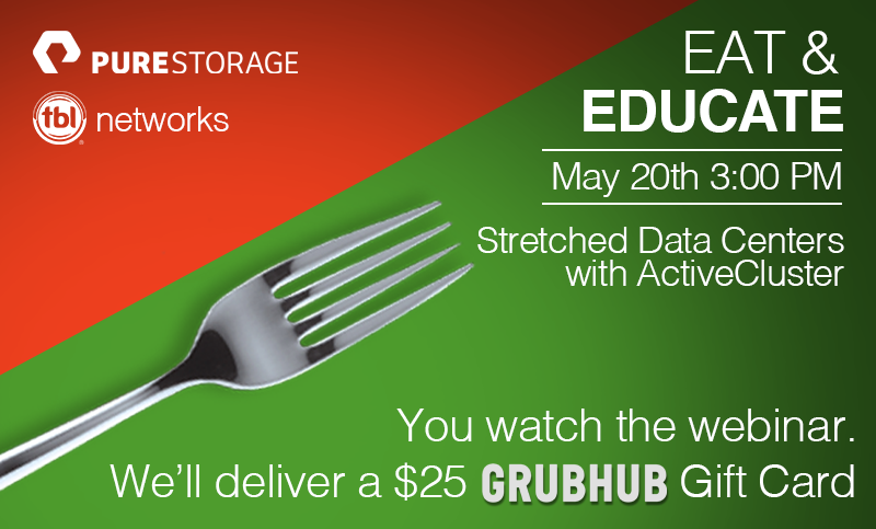 Past Event: Attend this storage webinar, we’ll deliver a $25 GrubHub gift card